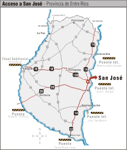 Mapa de San Jose Entre Rios